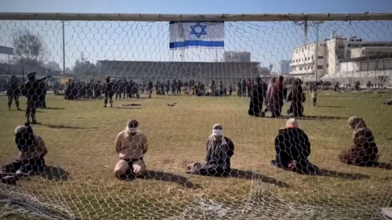 231227160542 04 palestinians detained idf gaza stadium story body only