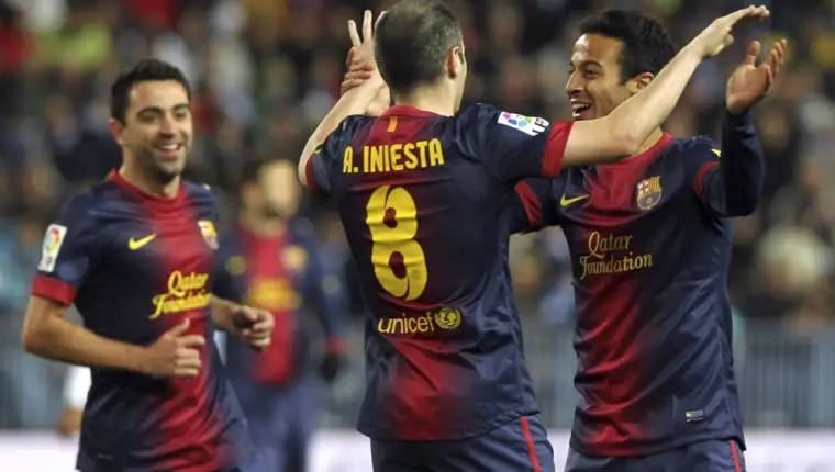 Thiago alcantara xavi hernandez andres iniesta