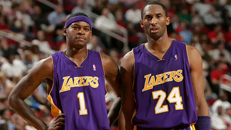 Smush Parker is disappointed and Kobe Bryant is slack jawed Perfect Getty Images