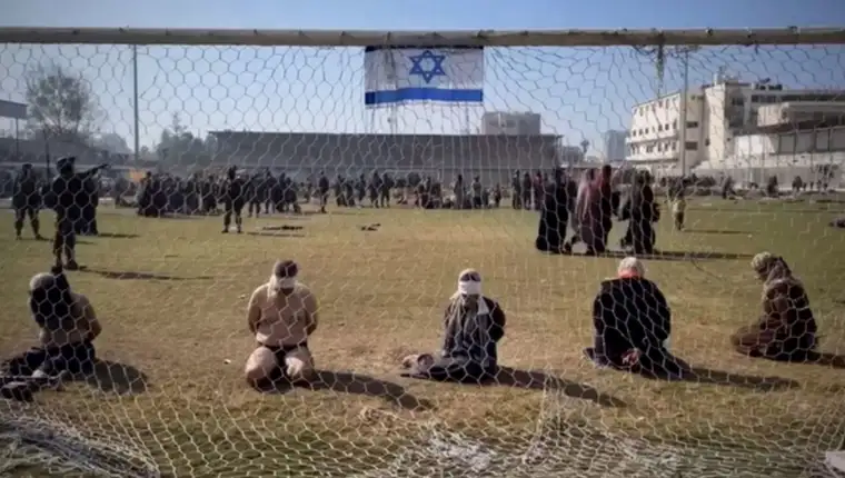 231227160542 04 palestinians detained idf gaza stadium story body only