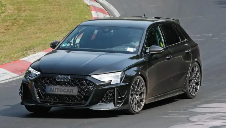 Audi rs3 nurburgring front quarter tracking